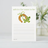 Cute Lucky Shamrock Advice voor Baby shower Informatiekaartje (Staand voorkant)