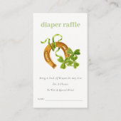 Cute Lucky Shamrock Diaper Raffle Baby shower Informatiekaartje (Voorkant)