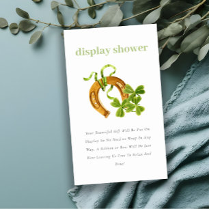 Cute Lucky Shamrock Display Shower Baby shower Informatiekaartje