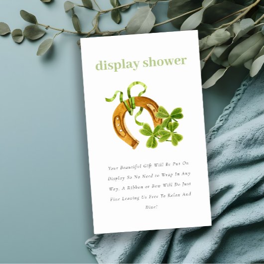 Cute Lucky Shamrock Display Shower Baby shower Informatiekaartje