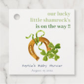 Cute Lucky Shamrock St Patrick's Day Baby shower Bedankjes Labels (Voorkant)