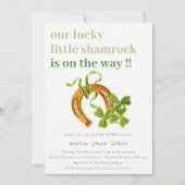 Cute Lucky Shamrock St Patrick's Day Baby shower Kaart (Voorkant)