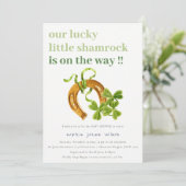 Cute Lucky Shamrock St Patrick's Day Baby shower Kaart (Staand voorkant)