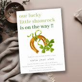 Cute Lucky Shamrock St Patrick's Day Baby shower Kaart