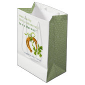Cute Lucky Shamrock St Patrick's Day Baby shower Medium Cadeauzakje (Voorkant Gekanteld)