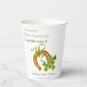Cute Lucky Shamrock St Patrick's Day Baby shower Papieren Bekers (Achterkant)