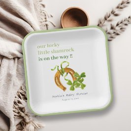 Cute Lucky Shamrock St Patrick's Day Baby shower Papieren Bordje