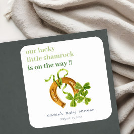 Cute Lucky Shamrock St Patrick's Day Baby shower Vierkante Sticker