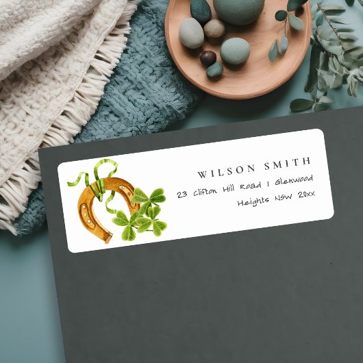 Cute Lucky Shamrock St Patrick's Day Kinder Addres Etiket