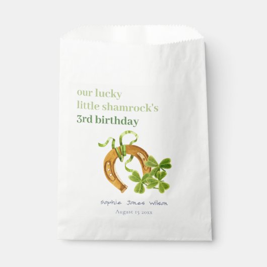 Cute Lucky Shamrock St Patrick's Day Kinderen Birt Bedankzakje (Voorkant)