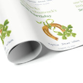 Cute Lucky Shamrock St Patrick's Day Kinderen Birt Cadeaupapier (Rol Hoek)