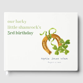 Cute Lucky Shamrock St Patrick's Day Kinderen Birt Gastenboek