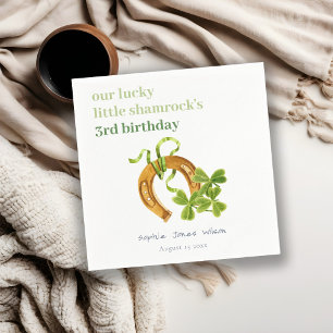 Cute Lucky Shamrock St Patrick's Day Kinderen Birt Servet