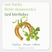Cute Lucky Shamrock St Patrick's Day Kinderen Birt Vierkante Sticker (Voorkant)