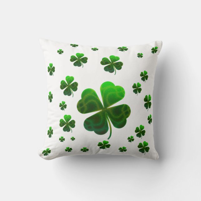 Cute Lucky Shamrocks Kussen (Voorkant)