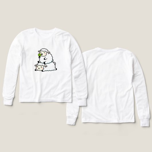 Cute Lucky Sheep St. Patrick's Day Clover (Voorkant /achterkant)