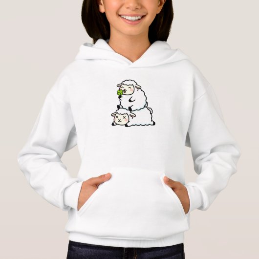 Cute Lucky Sheep St. Patrick's Day Clover (Voorkant)