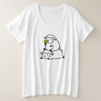 Cute Lucky Sheep St. Patrick's Day Clover Grote Maat T-shirt
