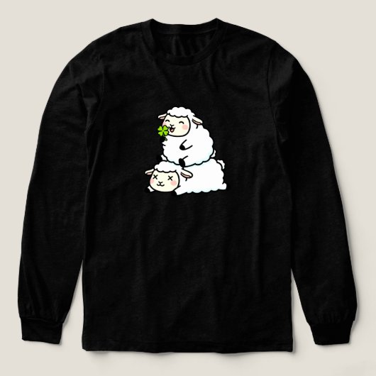 Cute Lucky Sheep St. Patrick's Day Clover Tri-Blend Shirt (Voorkant)