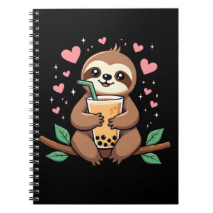Cute Luiaard Boba Bubble Melk Thee Kawaii Vrouwen Notitieboek
