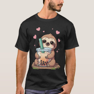 Cute Luiaard Boba Bubble Melk Thee Kawaii Vrouwen  T-shirt