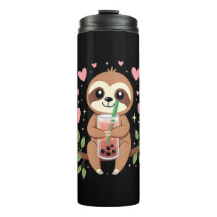 Cute Luiaard Boba Bubble Melk Thee Kawaii Vrouwen Thermosbeker