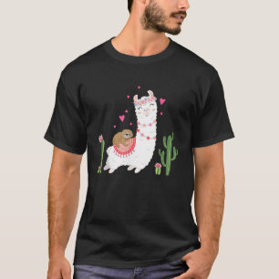 Cute Luiaard die op een Lama rijdt Shirt Hart Vale