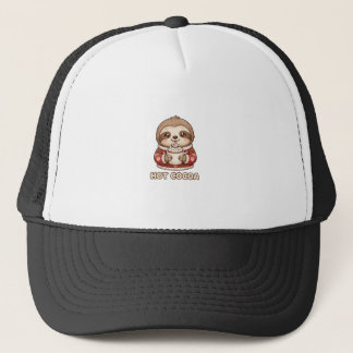 Cute Luiaard Die Warme Cacao Drinkt Kersttrui Trucker Pet