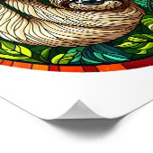 Cute Luiaard Glas in Lood Ornament Poster (Hoek)