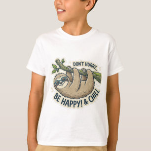 Cute Luiaard "Haast je langzaam, wees gelukkig & c T-shirt
