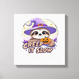 Cute Luiaard Halloween Shirt � Grappig Kruip Het L Canvas Afdruk