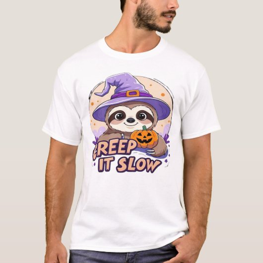 Cute Luiaard Halloween Shirt � Grappige Kruip Het  (Voorkant)
