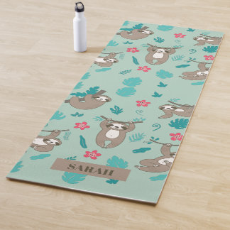 Cute Luiaard Hangend Patroon Gepersonaliseerde Naa Yogamat