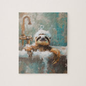 Cute Luiaard in Bubbelbad Legpuzzel (Verticaal)