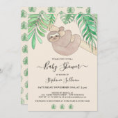 Cute Luiaard Jungle Baby Shower Kaart (Voorkant / Achterkant)