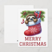 Cute Luiaard Kerstkaart (Voorkant / Achterkant)