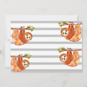Cute luiaard kind verjaardag bedank kaart (Achterkant)