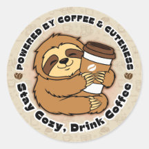 Cute Luiaard Koffie Liefhebber Knuffel Design