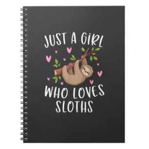 Cute Luiaard Shirt voor Meisjes Gewoon Een Meisje  Notitieboek