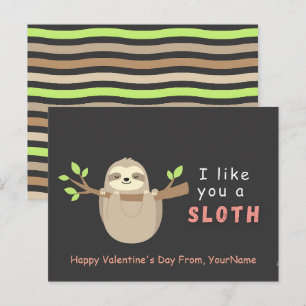 Cute Luiaard Valentijnsdag Kaart