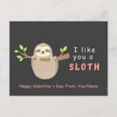 Cute Luiaard Valentijnsdag Kaart (Voorkant)
