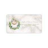 Cute Luiaards Eucalyptus Krans Baby Shower Etiket (Voorkant)