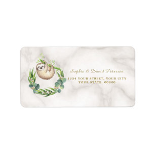 Cute Luiaards Eucalyptus Krans Baby Shower Etiket
