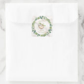 Cute Luiaards Eucalyptus Krans Baby Shower Vierkante Sticker (Tas)