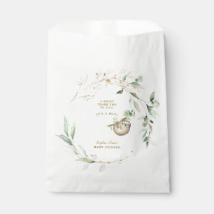 Cute Luiaards Groene Gouden Baby Shower Bedankzakje