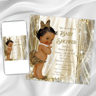 Cute Luipaard Meisjesachtige Etnische Baby Meisje  Kaart