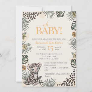 Cute Luipaard Safari Geslachtsonzijdige Baby Showe Kaart