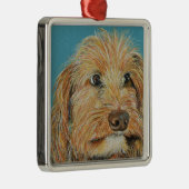Cute Lulu Dog Painting Metalen Ornament (Rechts)