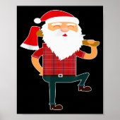 Cute Lumberjack Santa Funny Ugly Christmas Axe Hat Poster (Voorkant)