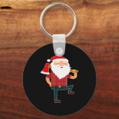 Cute Lumberjack Santa Funny Ugly Christmas Axe Hat Sleutelhanger (Voorkant)